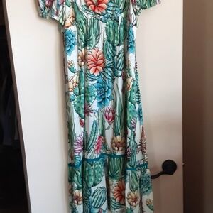 Double D Ranch Cactus print midi dress
